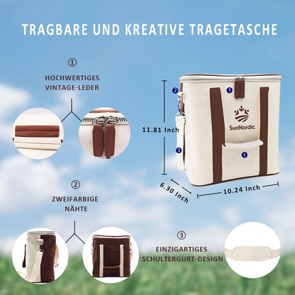 SunNordic Kubb Wikinger Wurfspiel aus Gummibaumholz mit Tragetasche