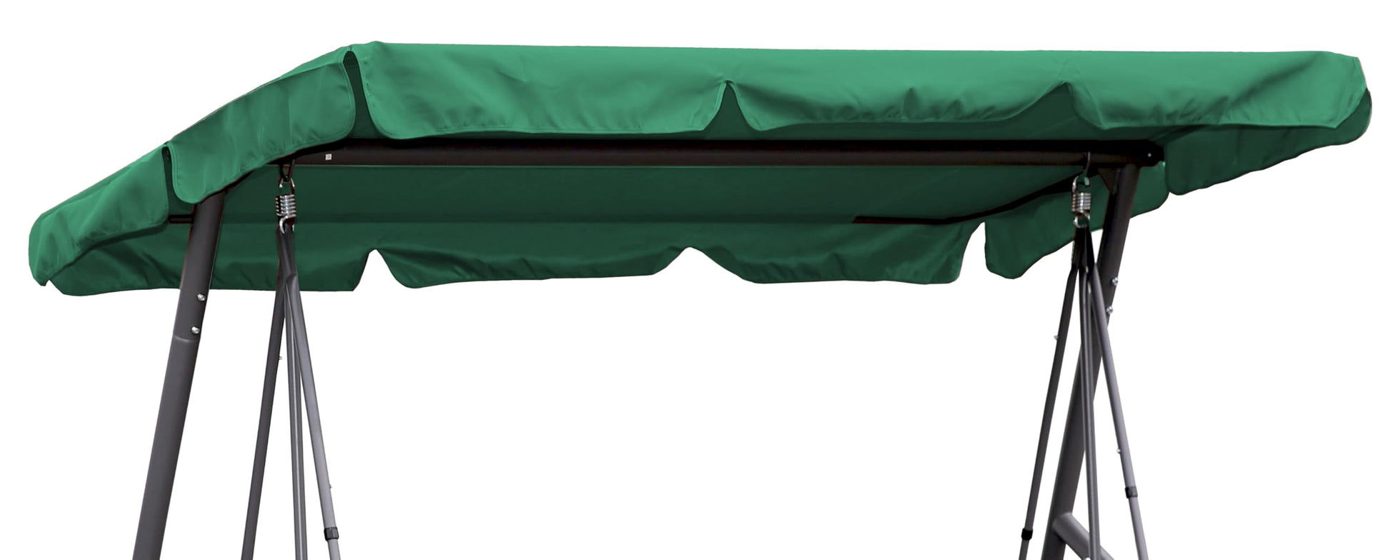 QUICK STAR Ersatzdach Hollywoodschaukel 210 x 145 cm wasserdicht Grün - Polyesterbezug mit Volant und Tunnelschlaufen
