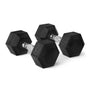 Amazon Basics Hantel-Set, gummibeschichtet, sechseckig, 10 kg, Schwarz – Paar aus Gusseisen mit Gummiummantelung