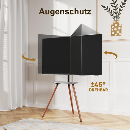 ECOTINY TV Staffelei 43-65 Zoll - Schwarzes Walnussholz
