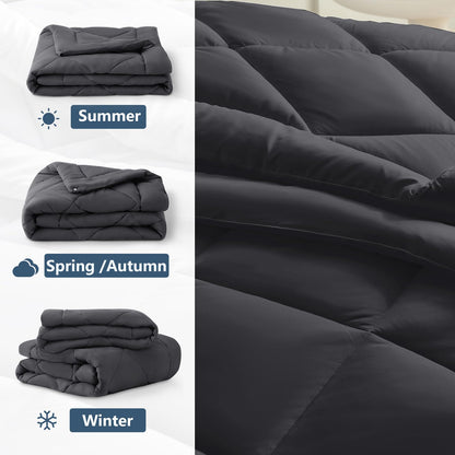 WAVVE Bettdecke 4 Jahreszeiten 2-teilig - 240x220 Grau
