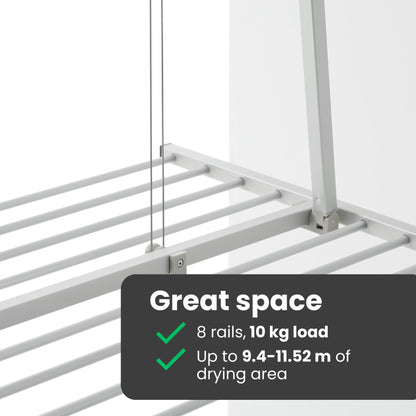 Foxydry Mini Decken-Wäscheständer zusammenklappbar – Grau 150cm