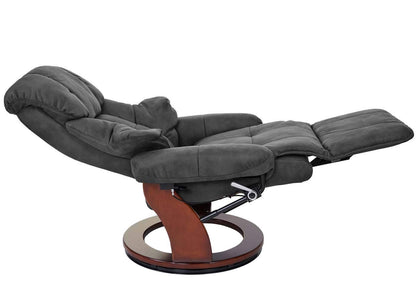 MCA Relaxsessel Calgary 2 – TV-Sessel Stoff Dunkelgrau Walnuss-Optik