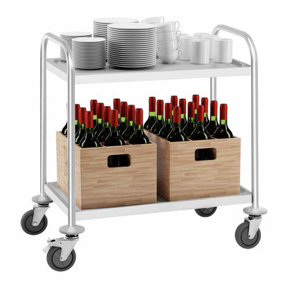 Royal Catering RCSW 2.1H Servierwagen Edelstahl 2 Borde