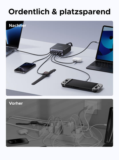 UGREEN 100W USB-C Ladestation 6-Port GaN Schnellladegerät