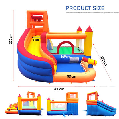 Ballsea Grosse Hüpfburg mit Rutsche & Gebläse für Kinder