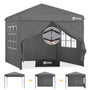 Sekey Premium Pop Up Pavillon 3x3 Faltpavillon - Grau. Grau, quadratisch. Schneller Sonnen- & Wetterschutz für Garten & Events.
