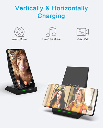 NANAMI Wireless Charger, 2-in-1 Ladeständer mit 30W USB-C Ladegerät