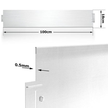 Vigevee Rasenkante aus verzinktem Metall, 15 m, Höhe 18 cm, Silber