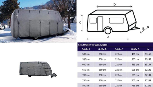 BRUNNER 7241466N Schutzhülle für Caravan - Grösse 6M (700-750 cm). Graue Abdeckung zum Schutz vor Witterung & Schmutz.