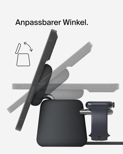 Belkin BoostCharge Pro Qi2 15W 2-in-1 Ladestation - Schwarz