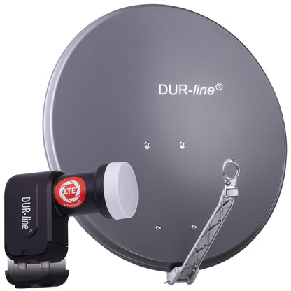 DUR-line Select Satelliten-Komplettanlage 75/80cm Anthrazit Twin