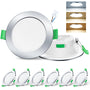 ALUSSO LED Einbaustrahler 230V dimmbar IP44, rund Chrom, 6er Set, flache Bauform für die Decke