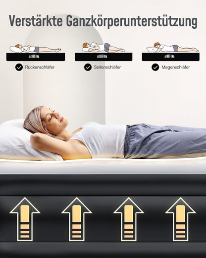 Airefina Luftbett 2 Pers. – Selbstaufblasend mit Pumpe 203x152