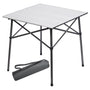 Portal Campingtisch klappbar mit Aluminium-Tischplatte, 70 x 70 cm – quadratische Form, X-förmiges Gestell