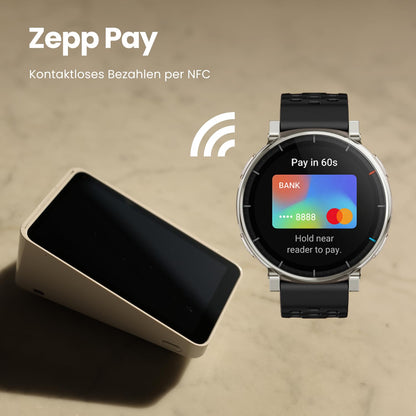Amazfit Active 3 Premium 45mm GPS Lauf-Smartwatch mit AMOLED-Display