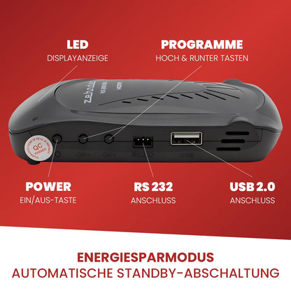Zehnder HX 2600 Mini Digitaler Sat-Receiver HD mit Aufnahmefunktion