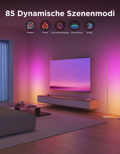 Govee RGBIC LED Eck Stehleuchte – 136cm, Matter & Alexa, Gold