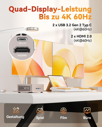 GEEKOM Mini PC A5 2025 Edition - Ryzen 5 7430U, 16GB/512GB