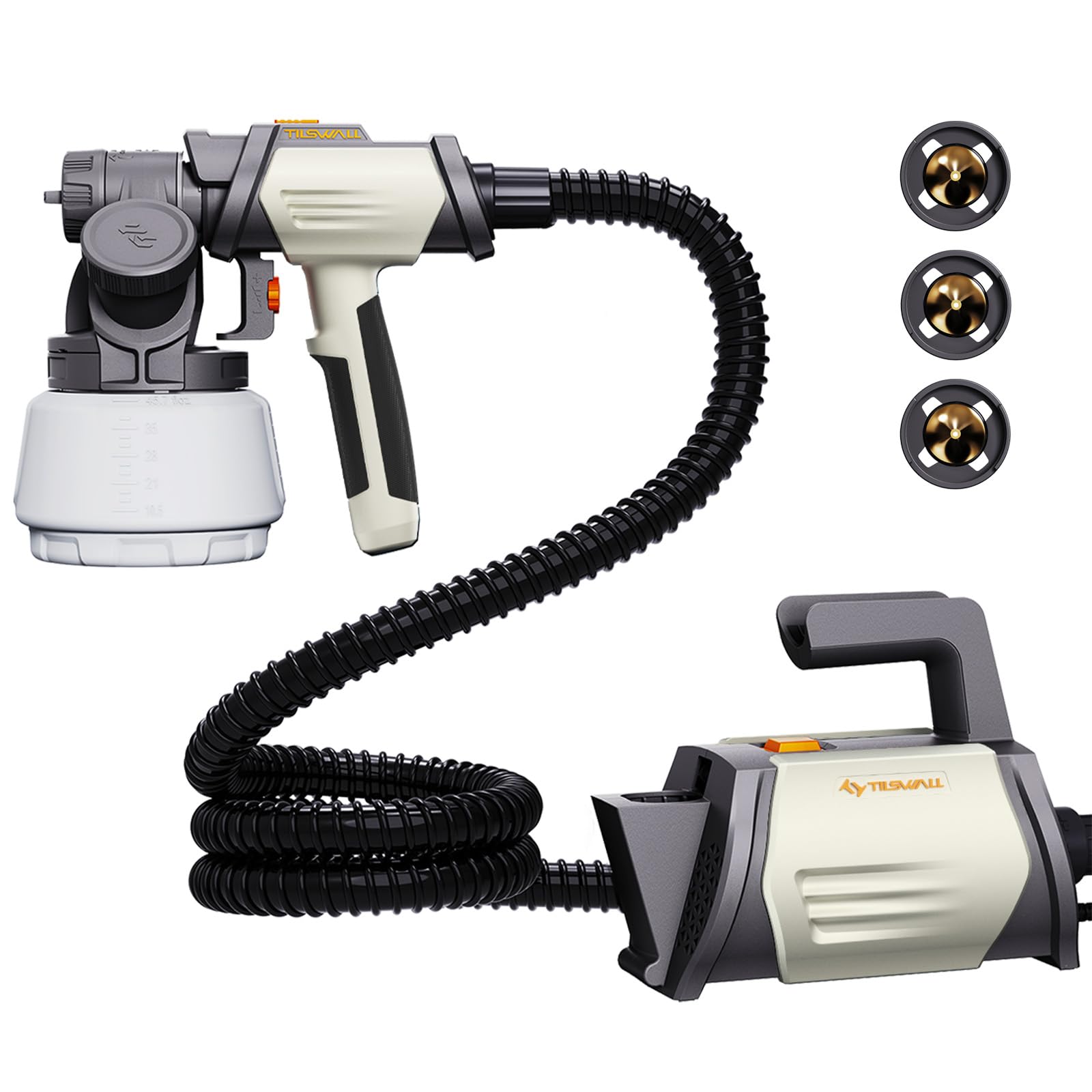 Tilswall Shark 800 HVLP Farbsprühsystem, 800 W, 4 Düsen, 1300 ml