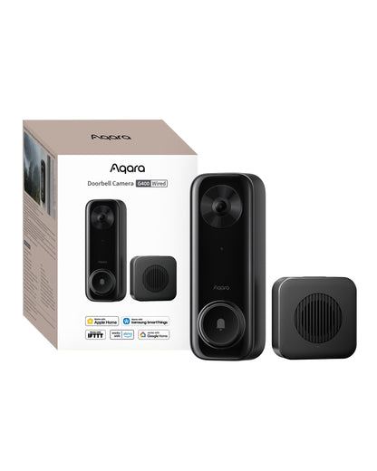 Aqara G400 Video-Türklingel mit Chime, 2K, PoE, HomeKit Secure Video – kabelgebunden und wetterfest (IP65)