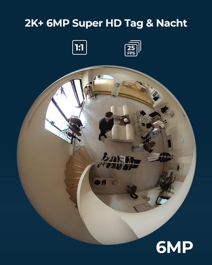 Reolink FE-W 6MP WLAN Fisheye Überwachungskamera Innen