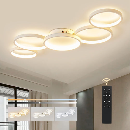 BAYHT LED Deckenleuchte Rund Dimmbar – 50W Weiss, mit Fernbedienung