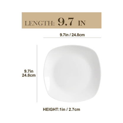 MALACASA Elisa Speiseteller-Set, 6-teilig, Porzellan, 24,8 cm