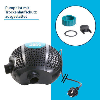AquaForte O-20000 Plus Teichpumpe 200 W, 19 m³/h, schwarz