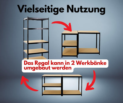 PROREGAL Taurus Schwerlastregal – Schwarz 180x120x60cm