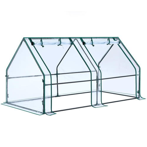 Ohuhu Foliengewächshaus GGH-11 mit PVC-Folie, 180x90x90 cm, transparente Abdeckung und Metallrahmen