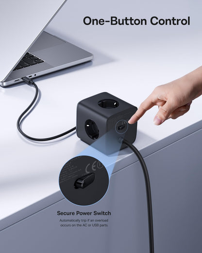 Baseus 67W GaN6 Steckdosenwürfel USB C Ladegerät 3-fach