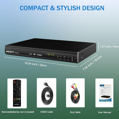 WISCENT Blu-Ray & DVD Player Full HD – Region B/2