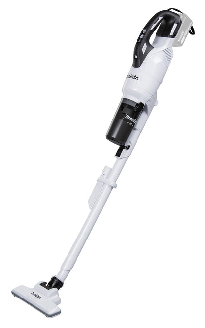 Makita DCL286FZW Akku-Handstaubsauger 18V Zyklon Solo. Blau-schwarzer, zylindrischer Sauger zum kabellosen Reinigen von Staub.