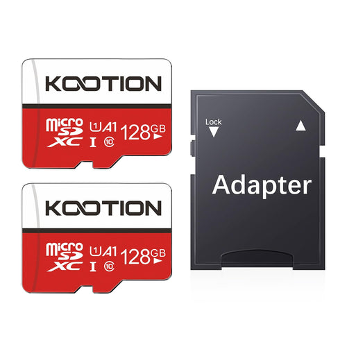 KOOTION Micro SD Karte 128GB 2er-Pack UHS-I U1 Class 10 mit SD Adapter für Smartphone, Kamera und Tablet