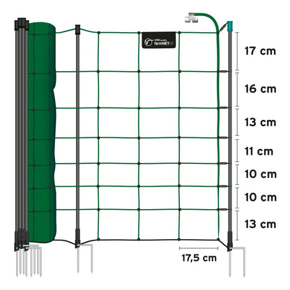 VOSS.farming farmNET+ Schafnetz Elektrozaun 25m 90cm grün