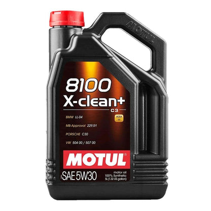 Motul 8100 X-Clean+ 5W-30 Motoröl für Autos, 5 Liter