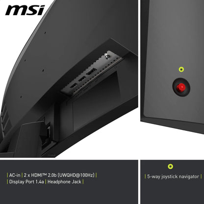 MSI MAG 346CQ Gaming Monitor - 34" UWQHD Curved 180Hz