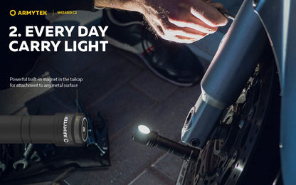 Armytek Wizard C2 v4 Stirnlampe – Warmweiss, Schwarz, aufladbar
