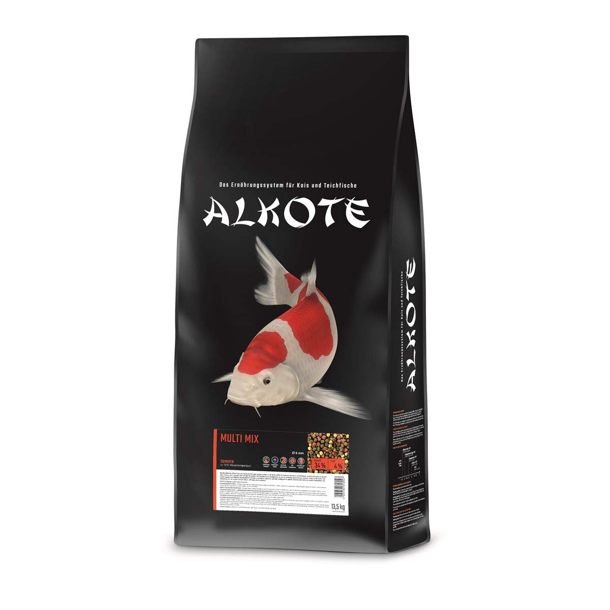 AL-KO-TE 1-Jahreszeitenfutter Koi Multi Mix Sommer 6 mm 13,5 kg, Sack mit schwimmenden Futterpellets