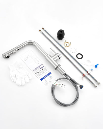 Sofetiy Küchenarmatur Ausziehbar mit Brause – Edelstahl Gebürstet