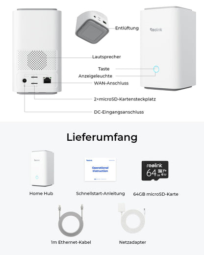 Reolink Home Hub, Speicherzentrale für bis zu 8 Überwachungskameras