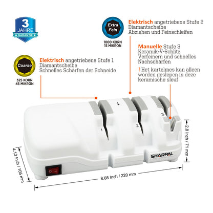 SHARPAL 198H Elektrischer Messerschärfer – 2-Stufen Diamant/Keramik