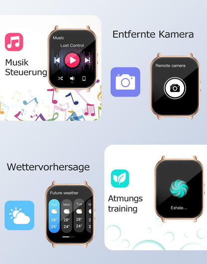 RUIMEN H1 Smartwatch Damen mit Telefonfunktion, 1,85-Zoll-HD-Display