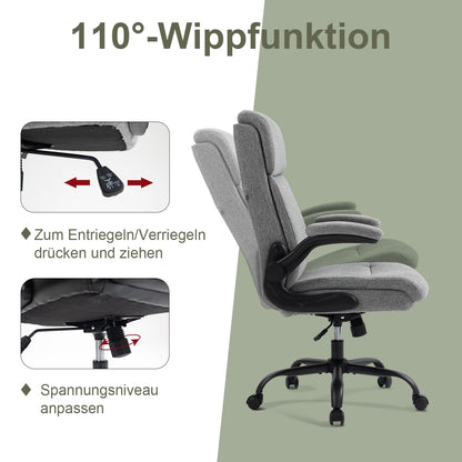 CASTLOVE Ergonomischer Bürostuhl – Stoff Grau, 150 kg