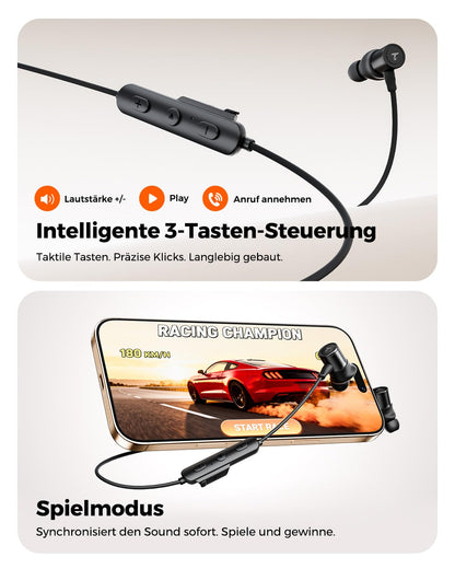 truefree HD-100 Bluetooth In-Ear Kopfhörer mit Nackenbügel, IP67