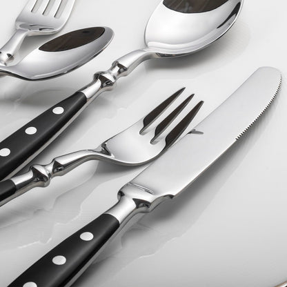 Alata Tafelbesteck Set Berlin – 6 Personen Schwarzgriffe