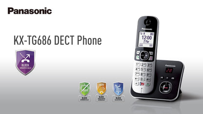 Panasonic KX-TG6862GB Schnurlostelefon Duo mit AB schwarz-silber