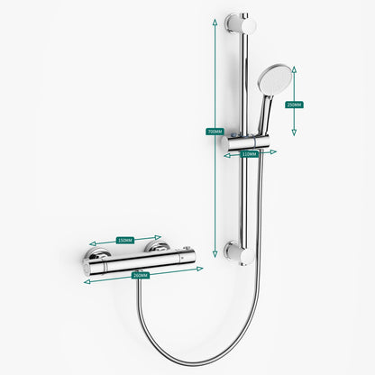 MORADO Duschsystem mit Thermostat Komplettset Chrom