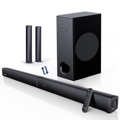 MEREDO 2.1 Abnehmbar Gaming Soundbar - TV PC Subwoofer 80cm